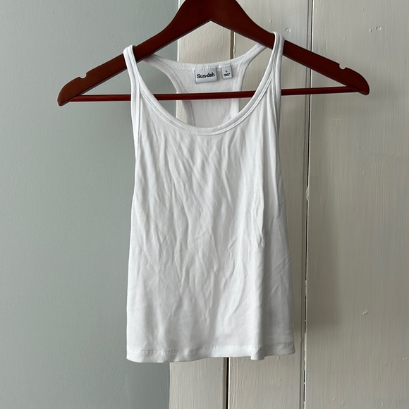 Aritzia Sunday Best White Skyfall Cropped Tank Racerback tank - Picture 2 of 4